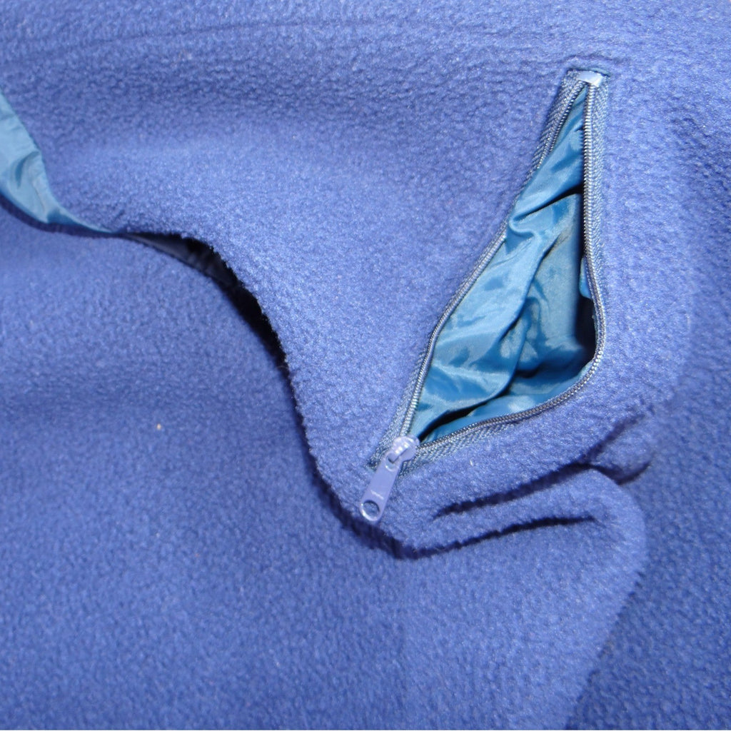 Vintage Lands End Teal Blue Fleece Lined Jacket Zip Up Collar L