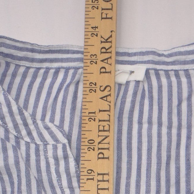 Beachlunchlounge Womens Small Blue White Striped Sleeveless V-Neck Blouse Top