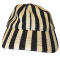 Black and Cream Vertical Striped Denim Baseball Cap Adjustable Strapback Hat