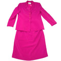 Le Suit Vintage Petite Women Magenta Pink 2 Piece Skirt Suit Blazer Set Size 10P