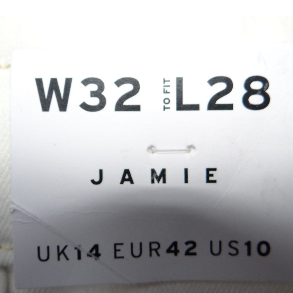 NWT-TOPSHOP Jamie High Waisted Skinny Petite Jeans White Size 10 W32 L28