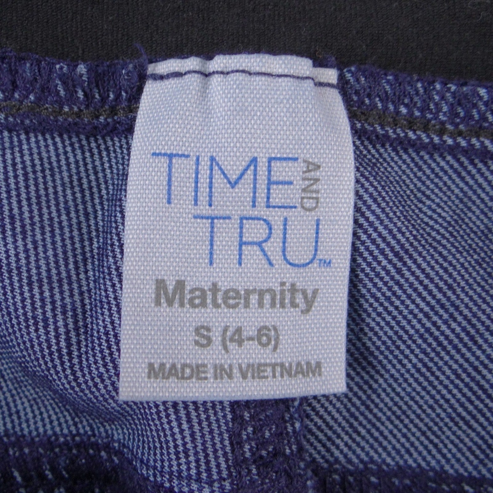 Time and Tru Maternity Skinny Jeans Dark Wash Blue Full Belly Panel Small 4-6