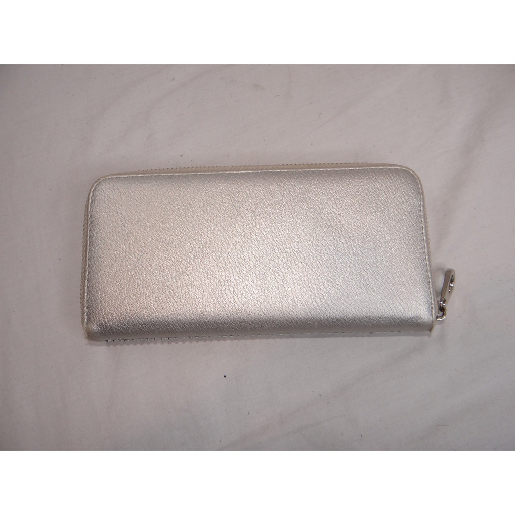 Sparkling Silver Rhinestone Zip Around Wallet Clutch for Women