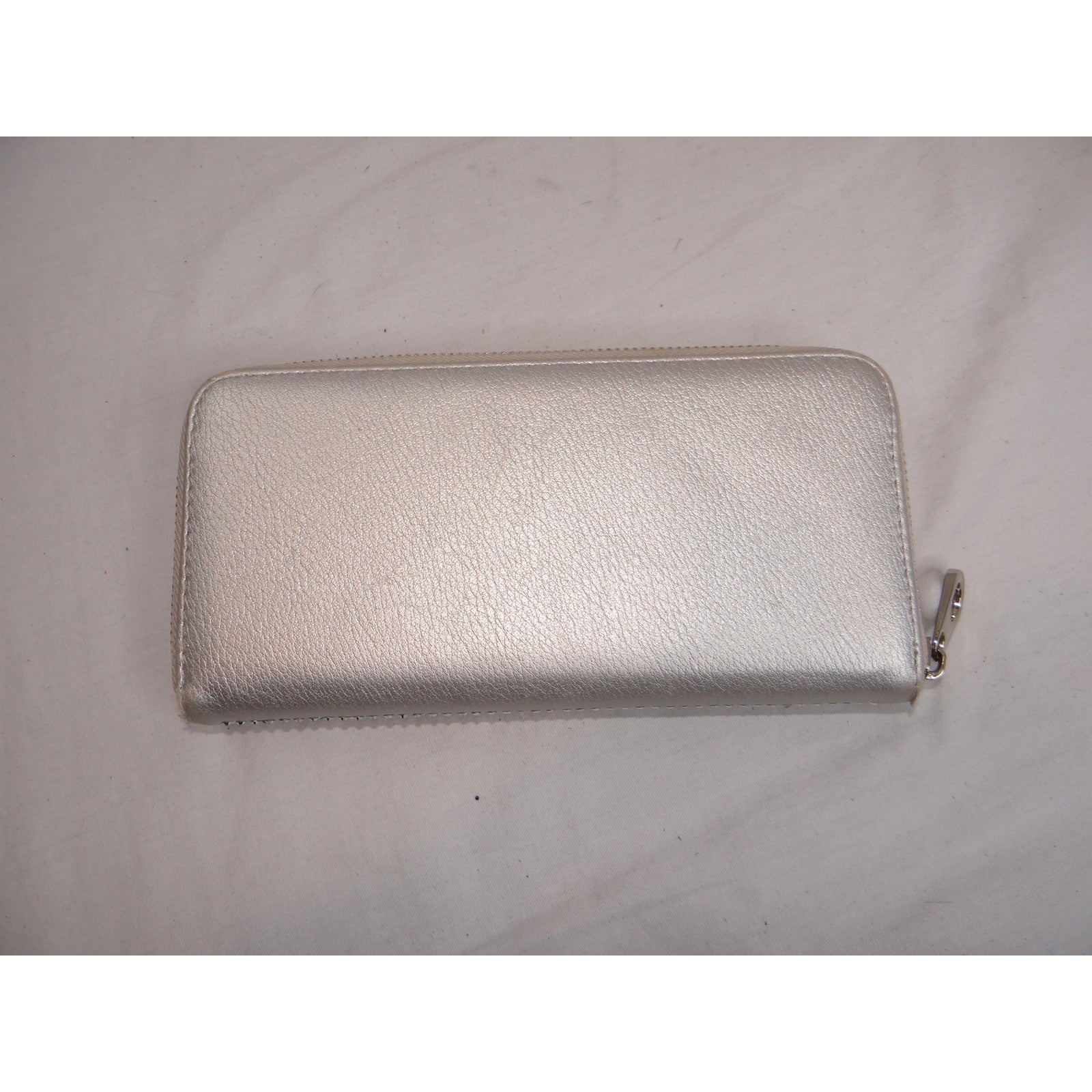 Sparkling Silver Rhinestone Zip Around Wallet Clutch for Women