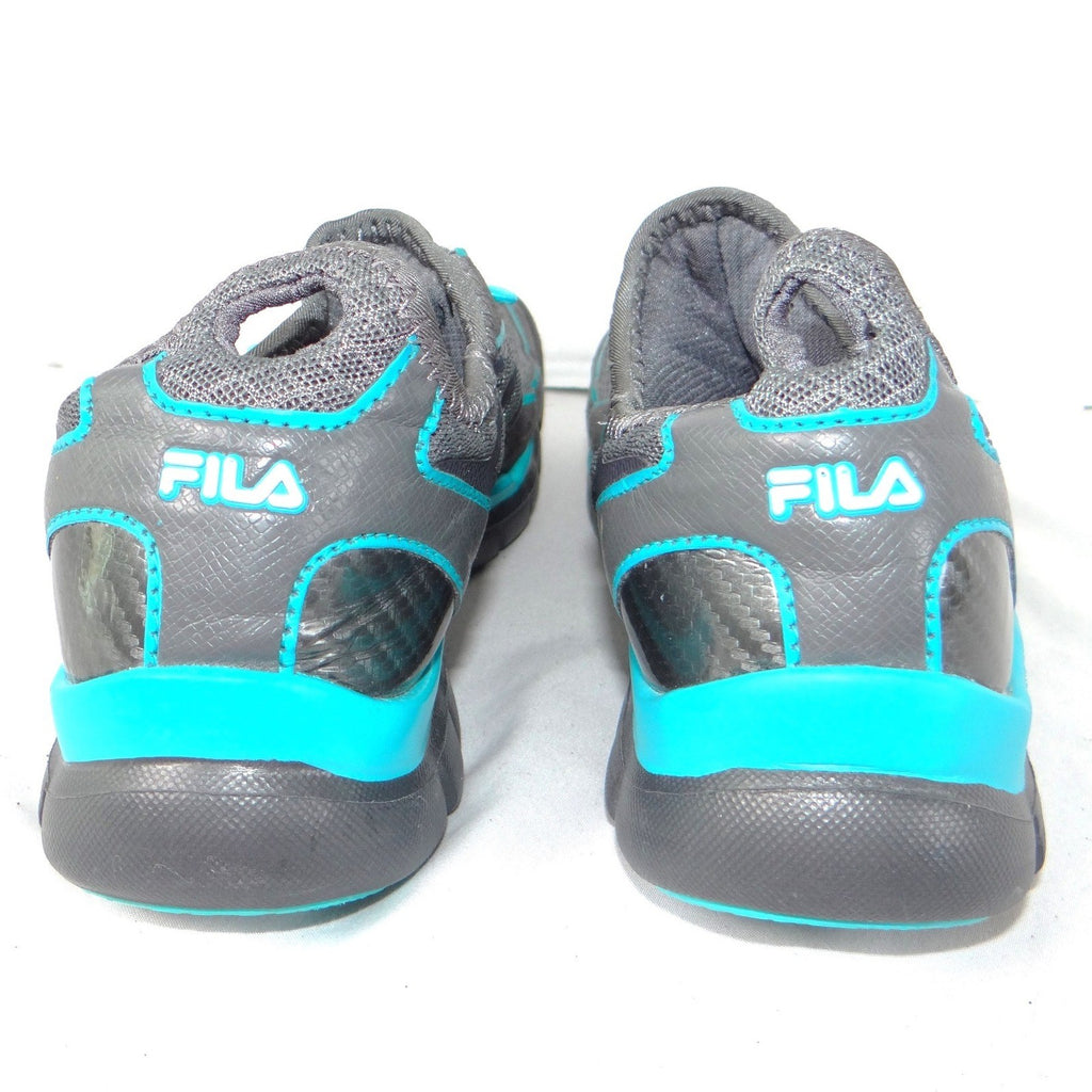 Fila Skele-Toes EZ Slide Womens 7.5 Gray Teal Four Toe Barefoot Shoes