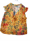 Rachel Roy Women's Yellow Floral Print Blouse Size 3X NWT