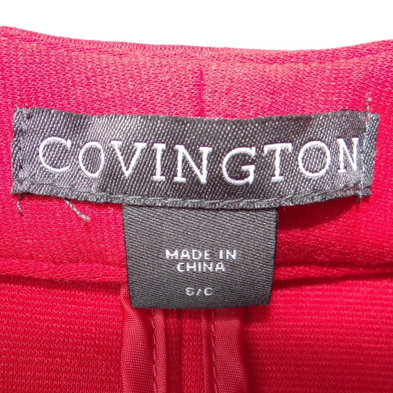 VTG Covington Womens Red Single Button Open Front Collarless Blazer Jacket Small