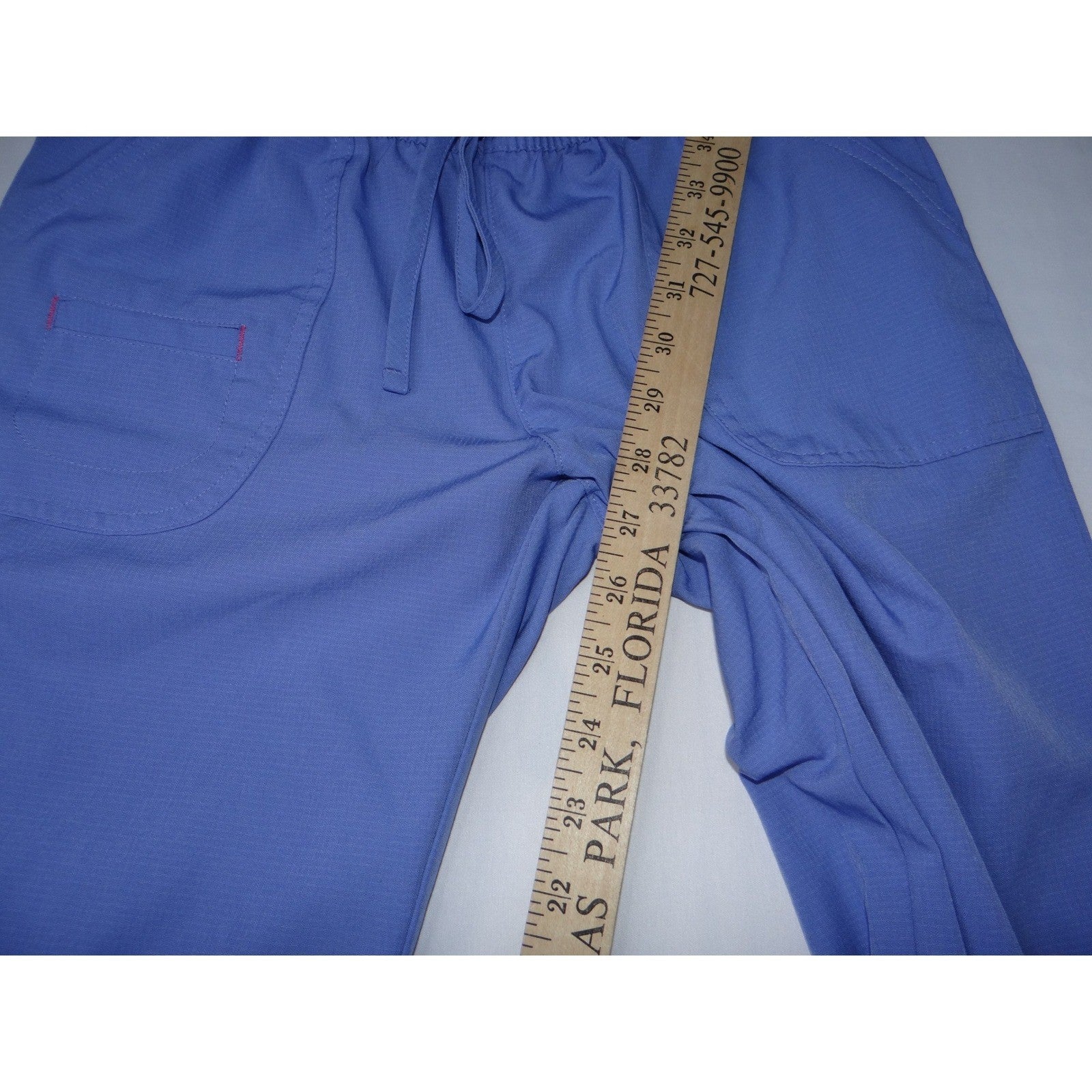 HeartSoul Petite Purple Scrub Pants Flare Leg Stretch Drawstring Waist