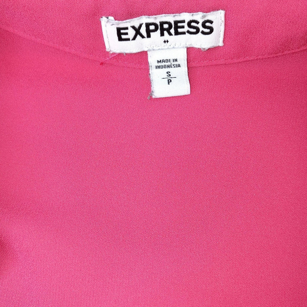 Express Pink Long Sleeve Collared Button Up Shirt Womens Size S