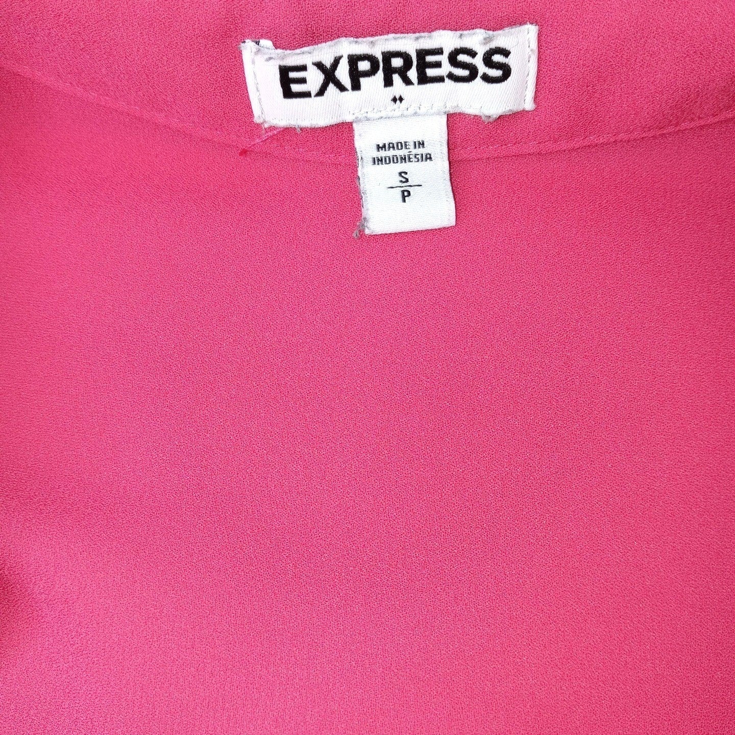 Express Pink Long Sleeve Collared Button Up Shirt Womens Size S