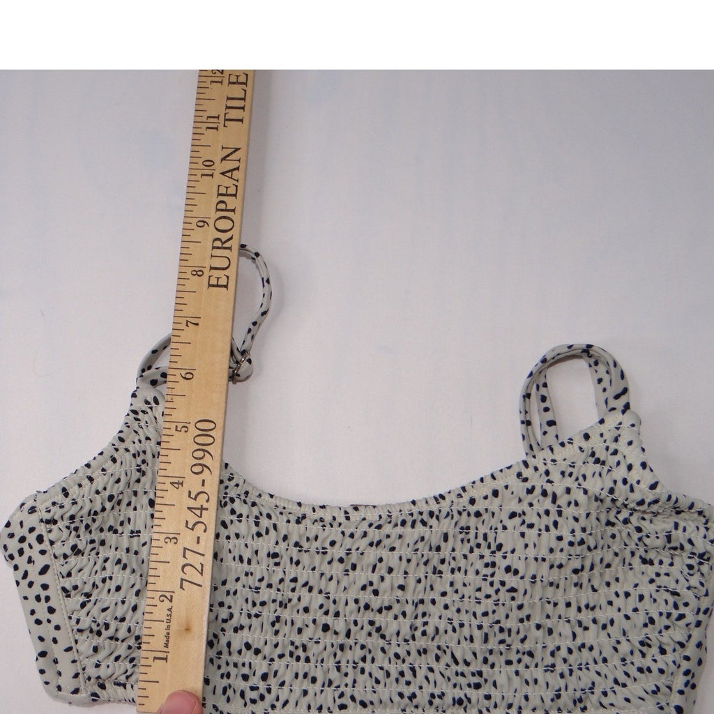 Xhilaration Smocked Dot Print Bikini Top Bandeau Swimwear Size M
