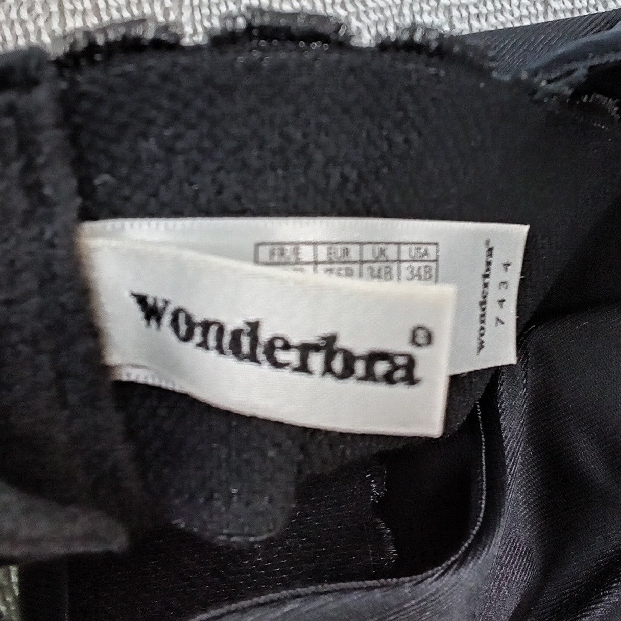 Wonderbra Black Longline Strapless Bra Sweetheart Underwire 34B