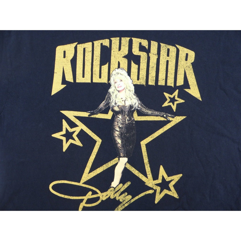Dolly Parton Rockstar Graphic Merch Black T Shirt Black X Large Womens