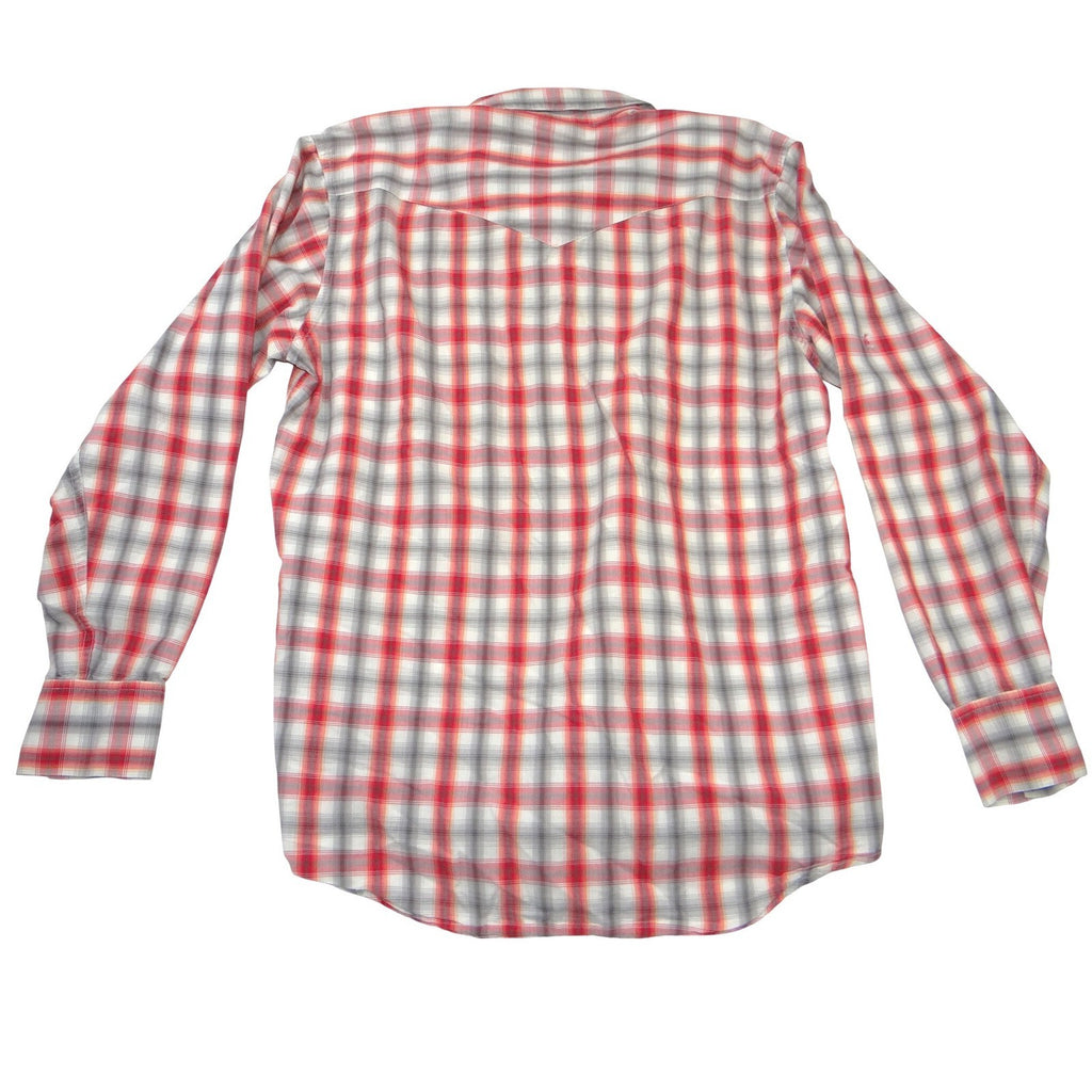 Lucky Brand Mens Red Plaid Western Pearl Snap Long Sleeve Shirt Medium