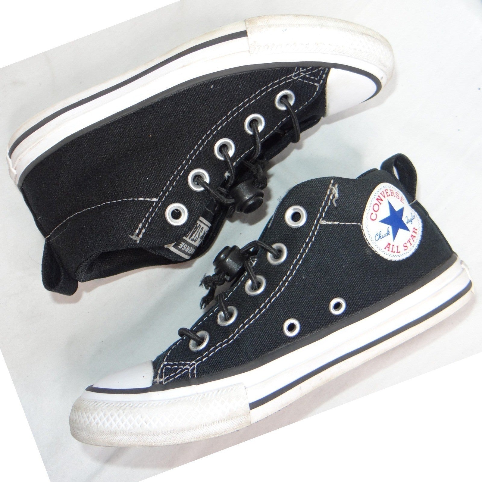 Converse Chuck Taylor All Star Mid Top Black Canvas Youth Shoes Size 13