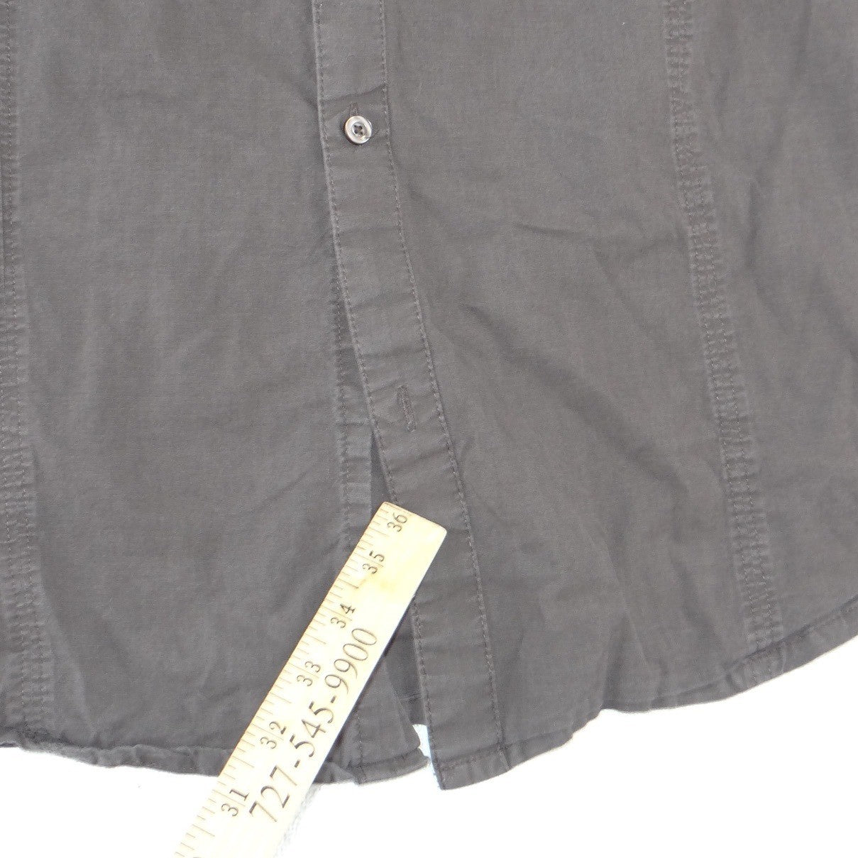 J.Ferrar Mens Charcoal Gray Brown Roll Tab Long Sleeve Button Down Shirt