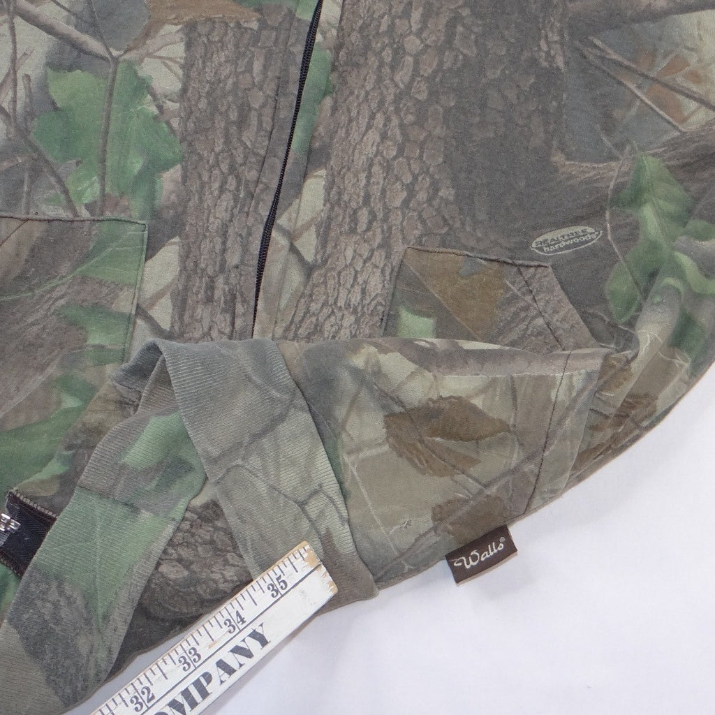VTG Walls Realtree Hardwoods Camo Full Zip Hoodie Mens Brown Green Camouflage