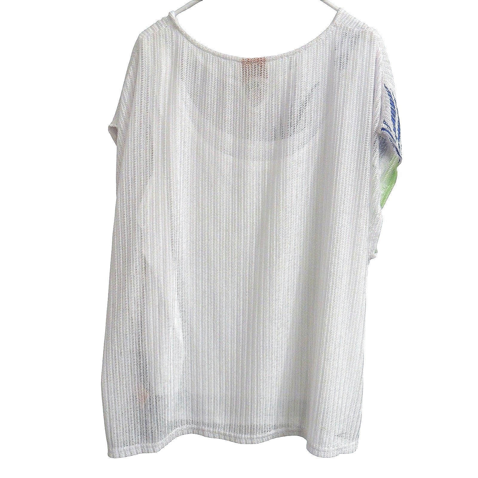 NWT Hearts of Palm Woman Blue Genie Top Tunic 3X Floral Tropical V-Neck