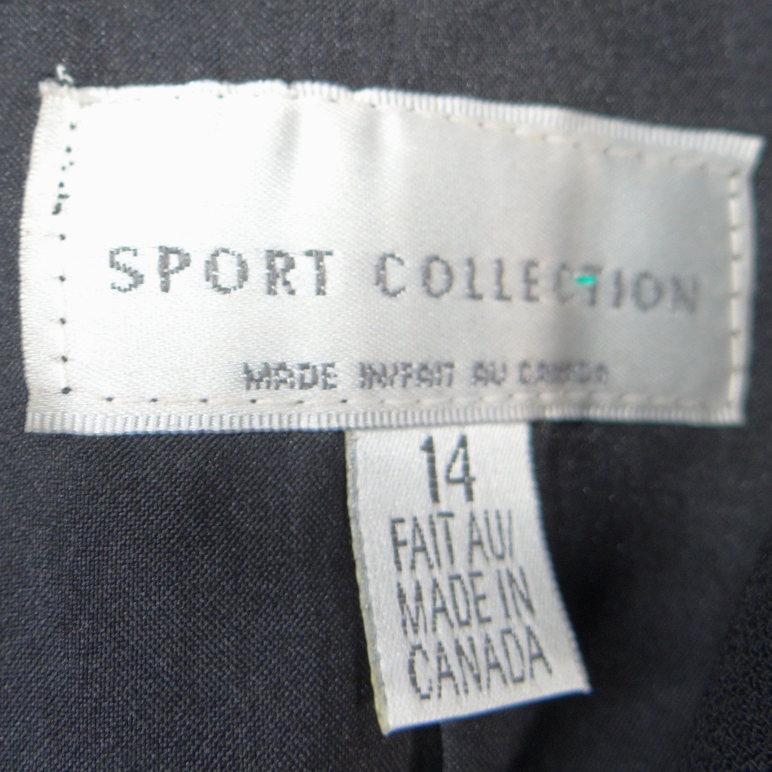 Sport Collection Womens Black 3 Button Blazer Jacket Size 14 Made in Canada