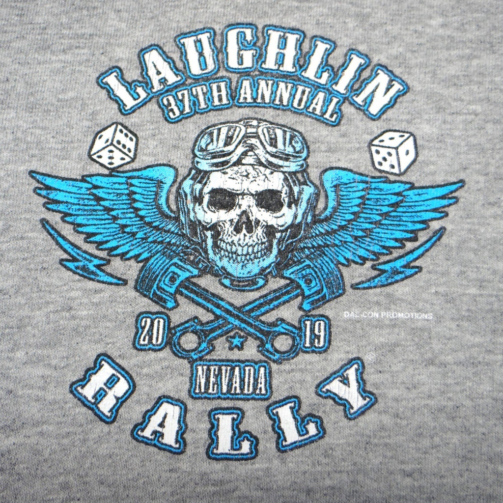 Laughlin 37th Annual Nevada Rally 2019 Mens Gray Graphic T-Shirt XXL