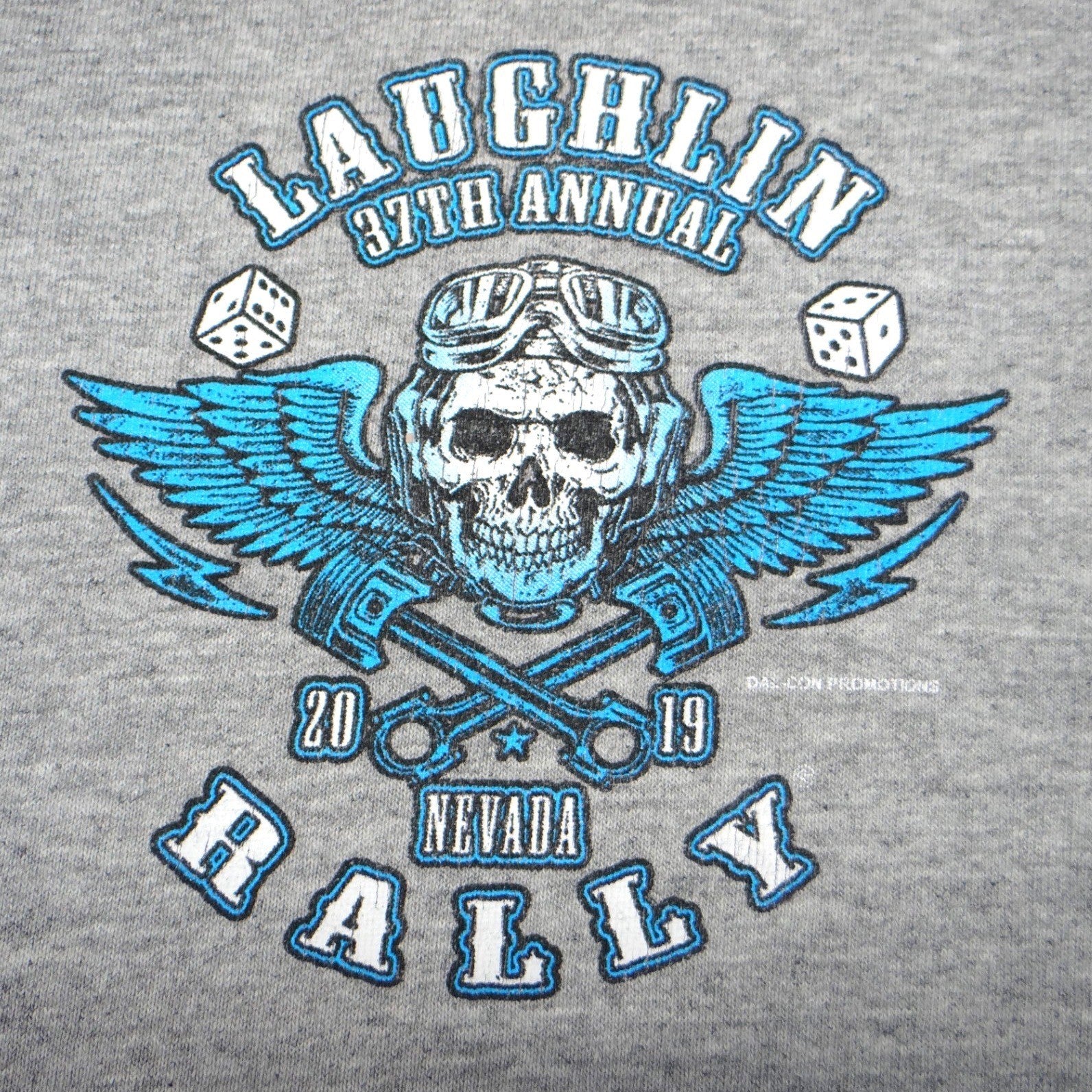 Laughlin 37th Annual Nevada Rally 2019 Mens Gray Graphic T-Shirt XXL