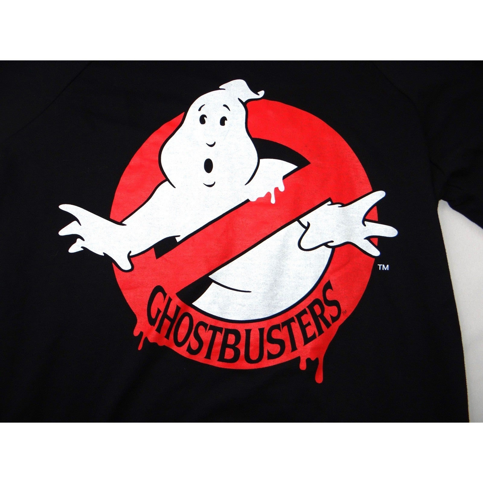 Ghostbusters Womens Black Long Sleeve Crewneck Sweatshirt L Large Ghost Logo