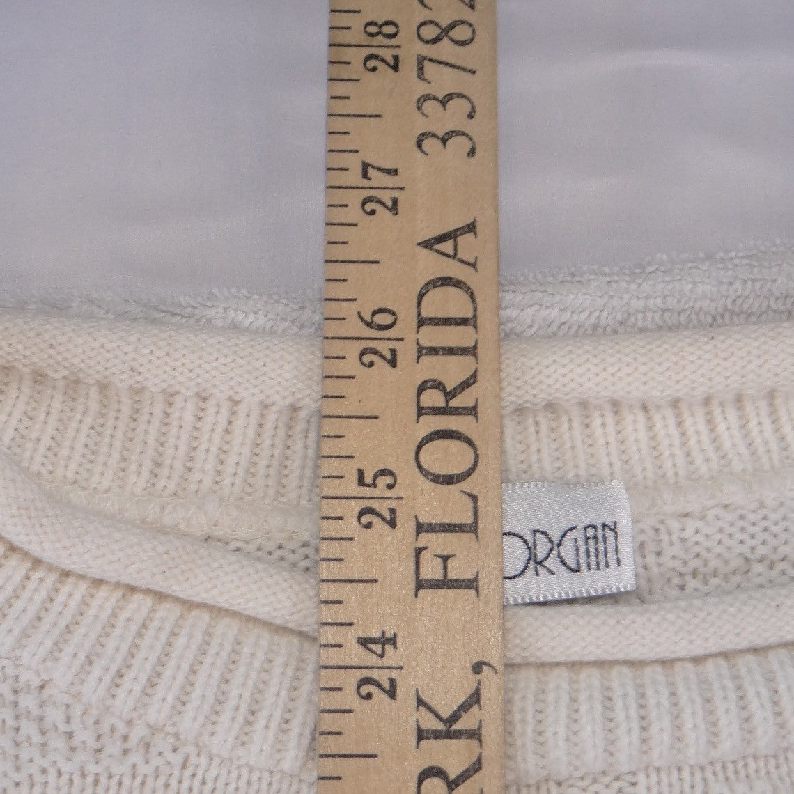 Blue Morgan Mens Cream White Floral Jacquard Textured Knit Crew Neck Sweater M