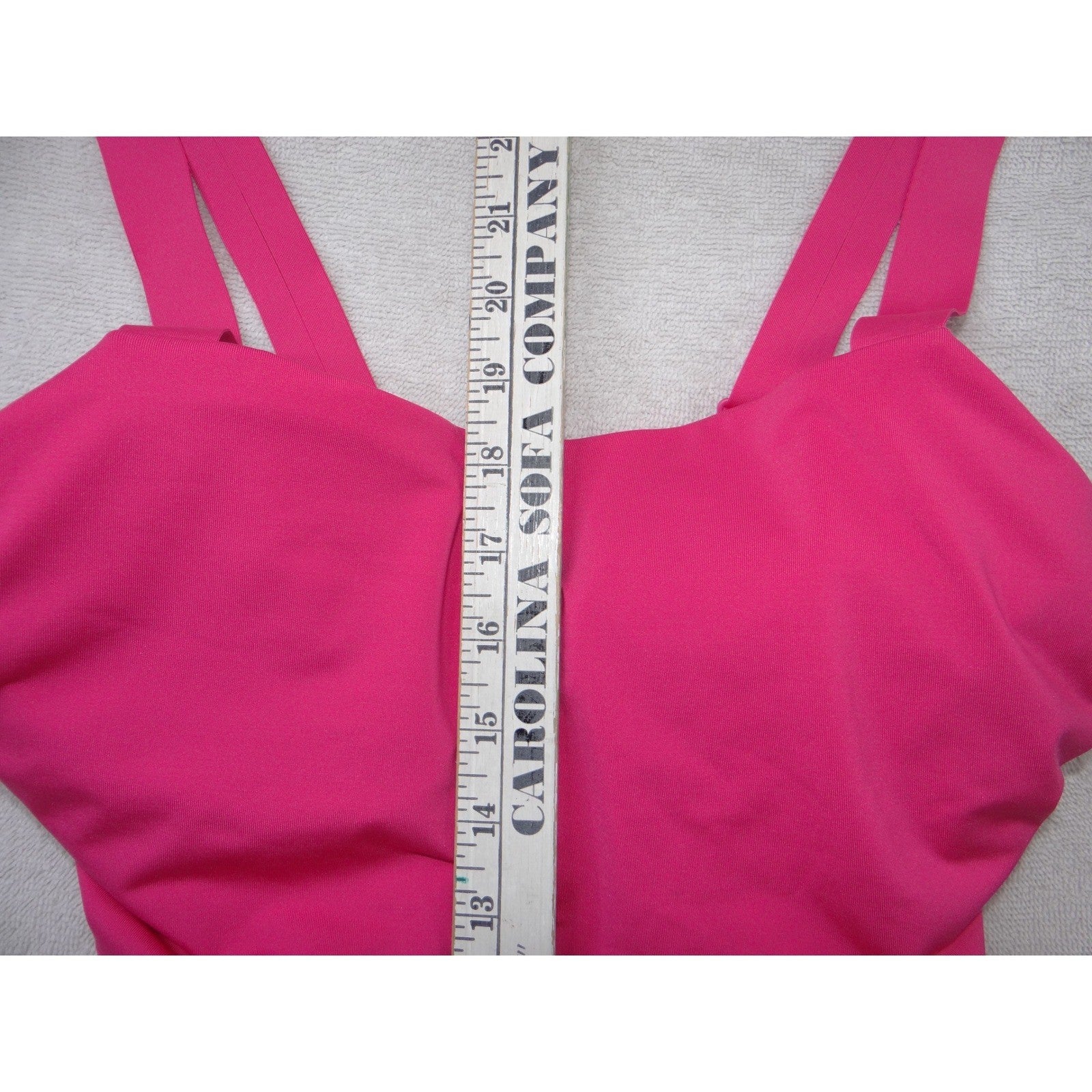 Athleta Womens Hot Pink V-Neck One Piece Swimsuit 32D/DD Adjustable Straps