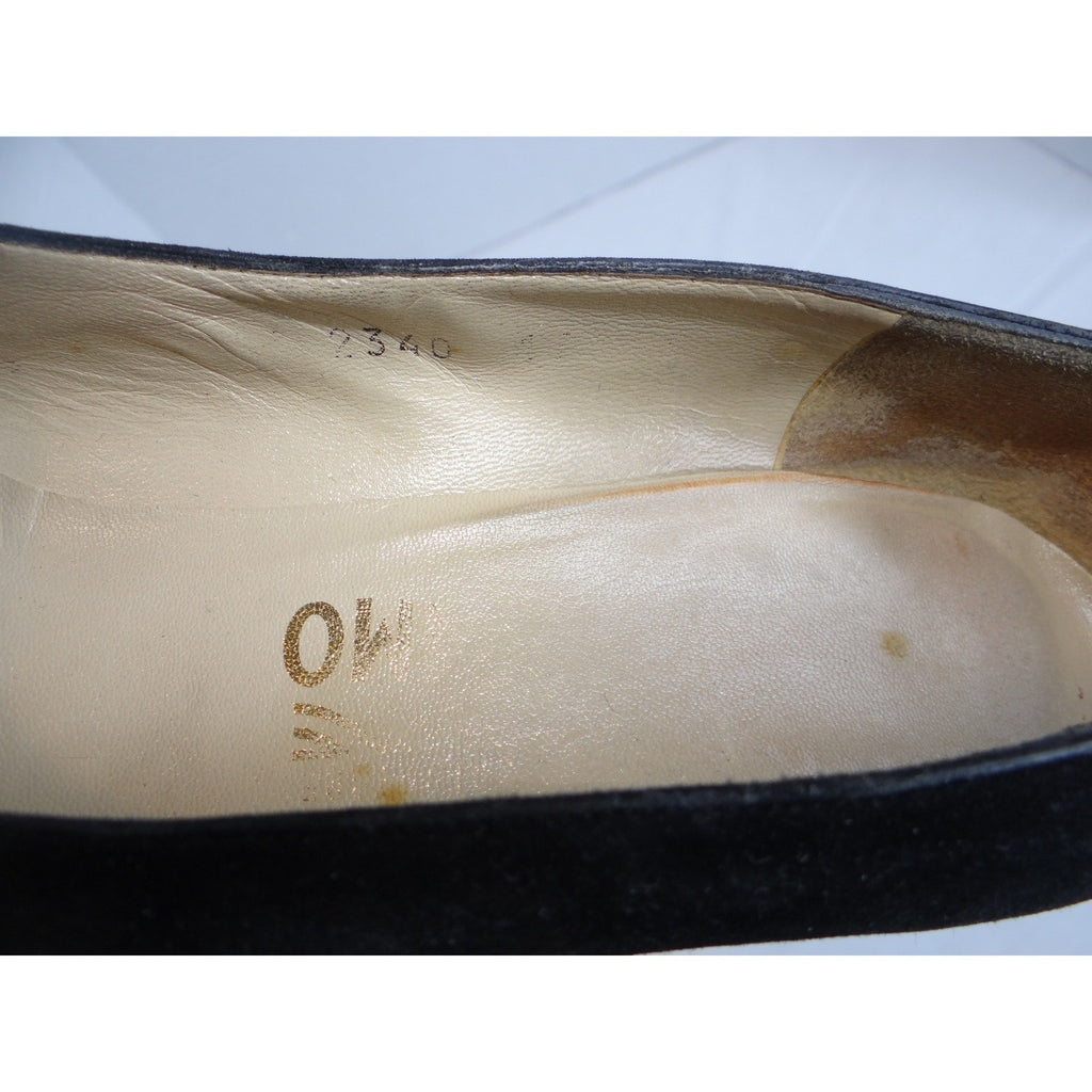 Black Suede Pumps Classic Pointed Toe High Heel Shoes Size 9AA
