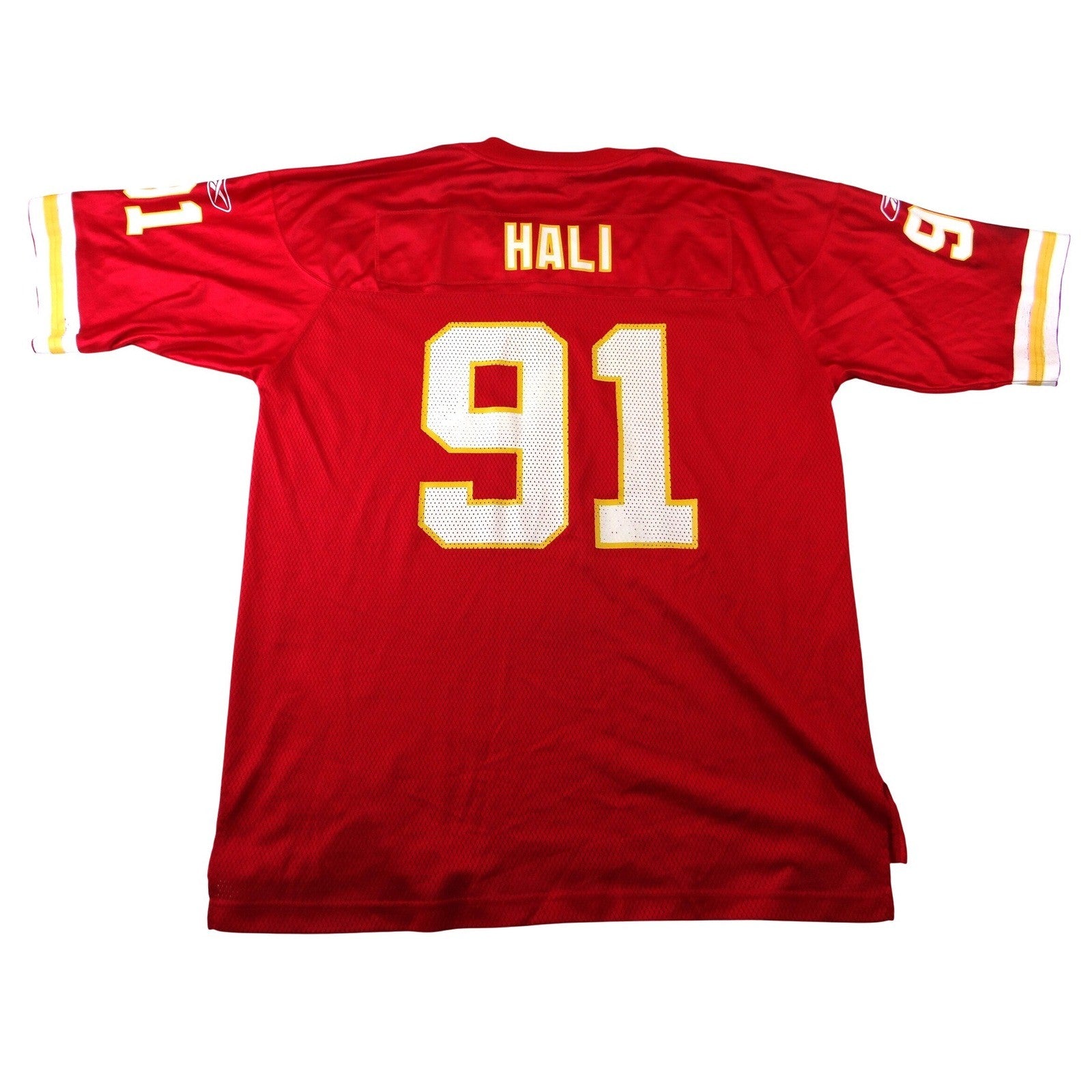 Reebok Kansas City Chiefs Leslie O'Neal 91 NFL Jersey Mens XL Red Mesh Football
