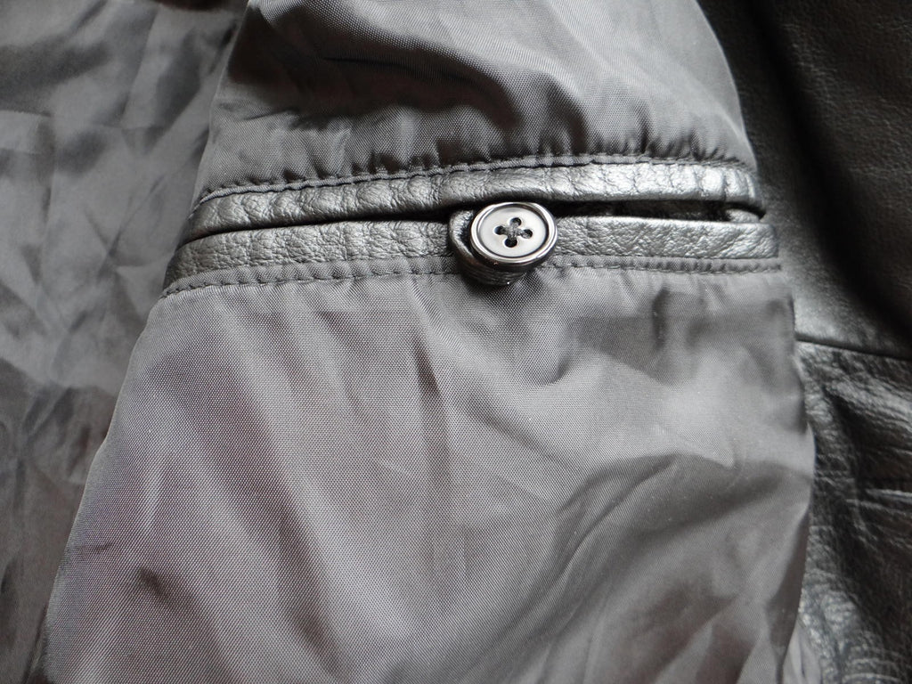 Men's Black Leather Jacket Medium Caribou Creek