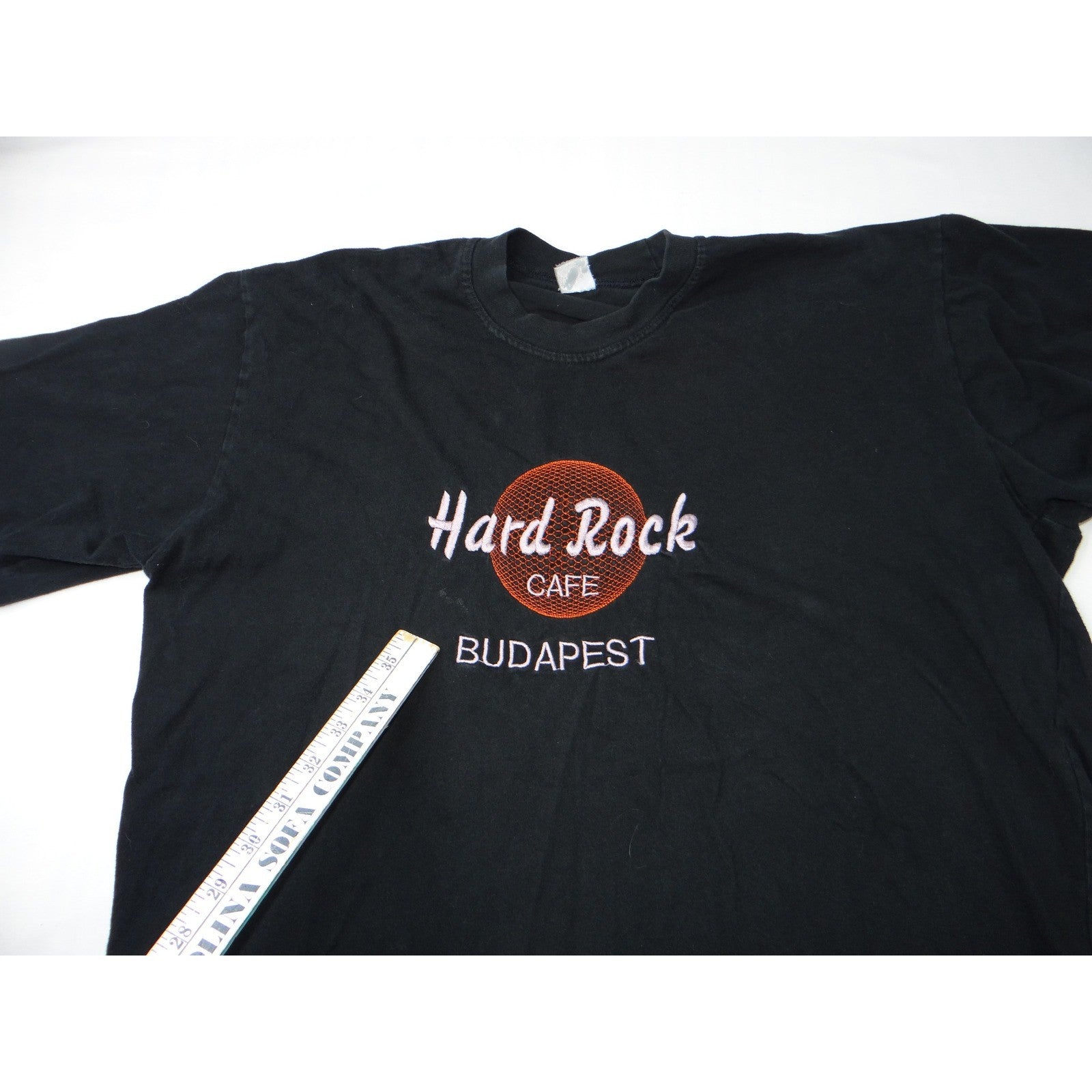 Hard Rock Cafe Budapest Black Embroidered T Shirt Mens XL