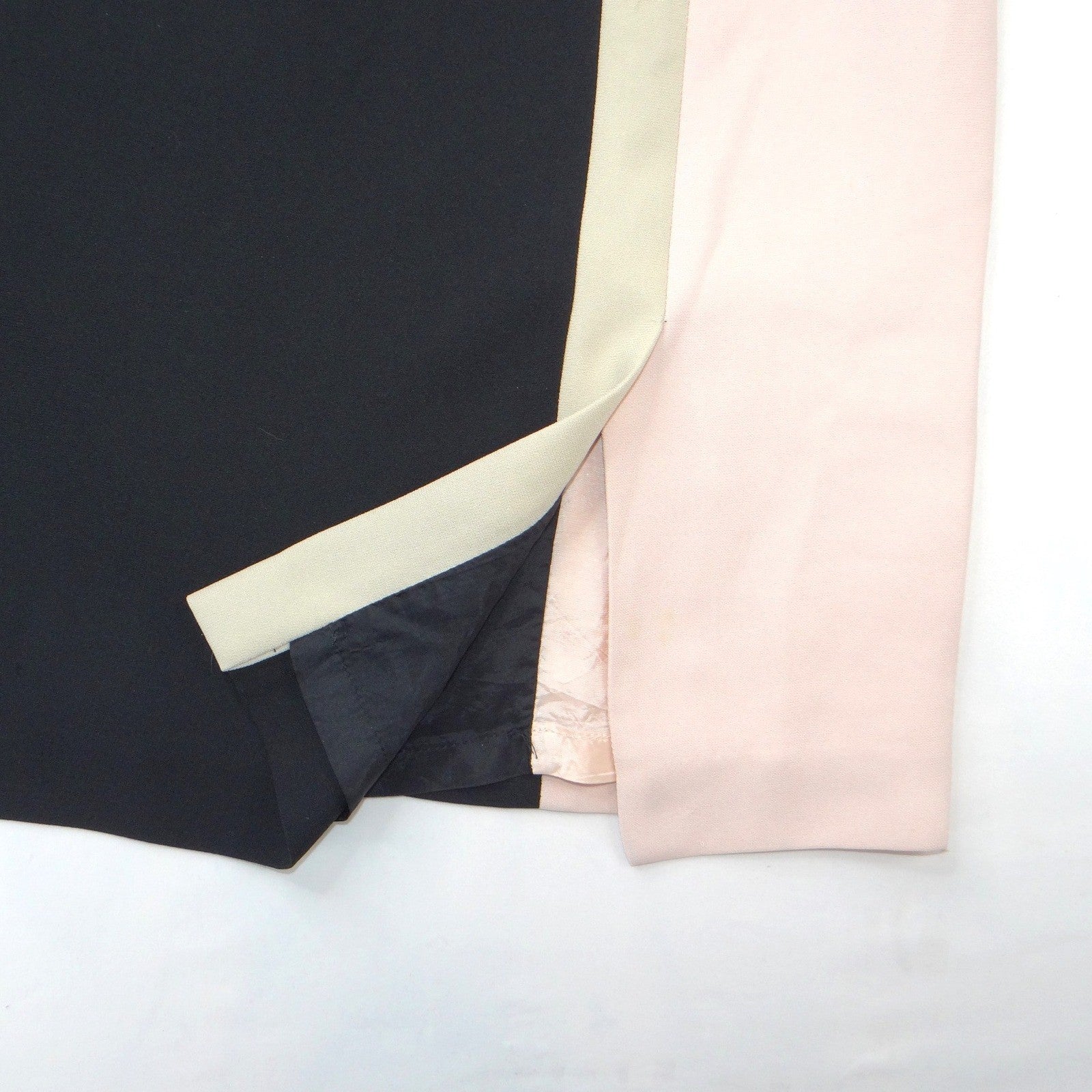 Vintage Casual Corner Black Pink Tan Colorblock Sleeveless Sheath Dress Size 2