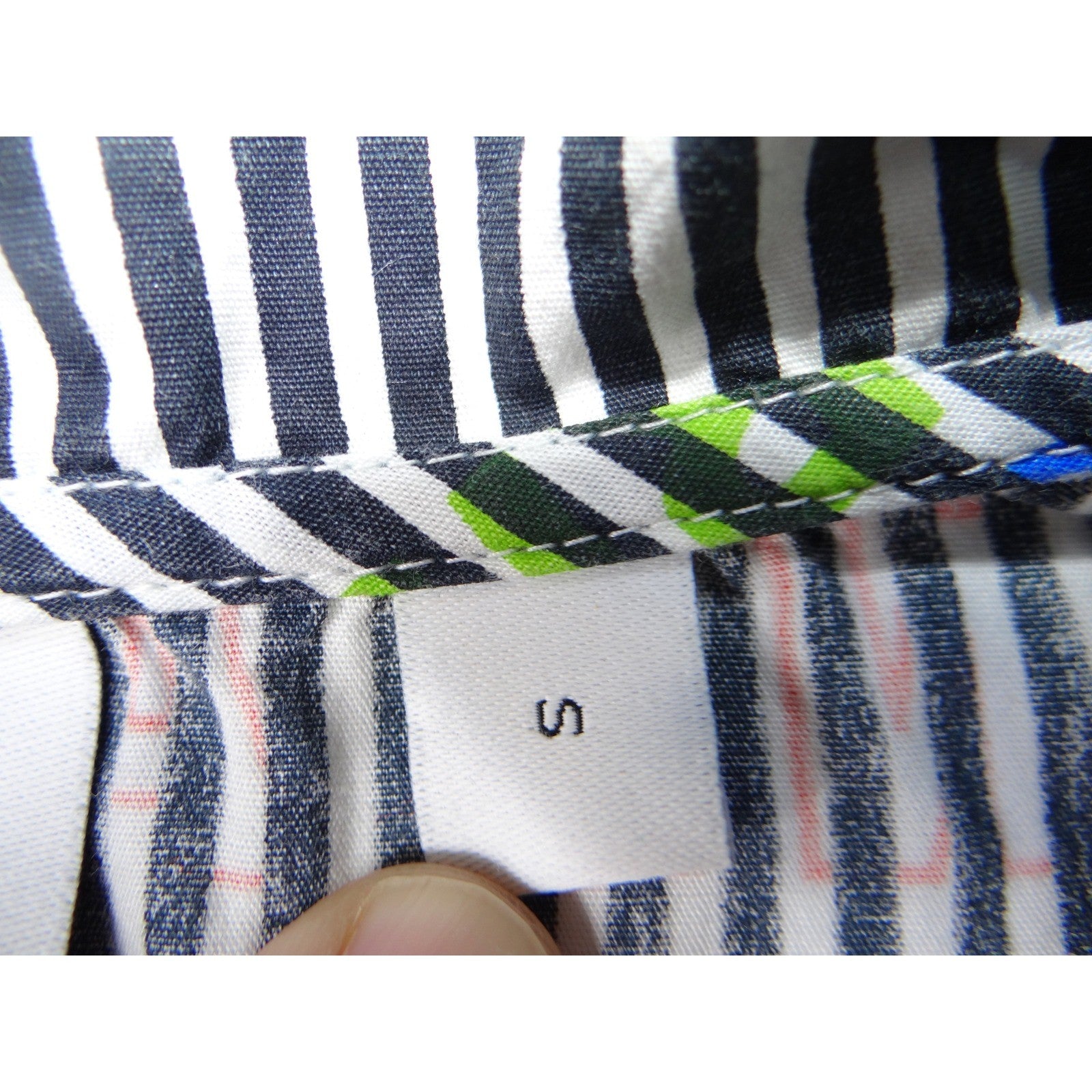 COLLUSION Mens Short Sleeve Button Up Size S Black White Stripe Graphic Print