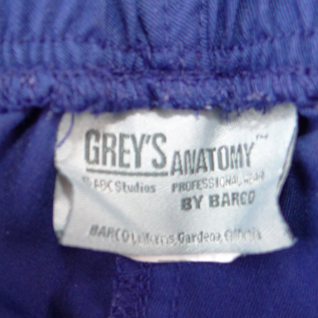Greys Anatomy by Barco Royal Blue Scrub Pants Small Elastic Drawstring
