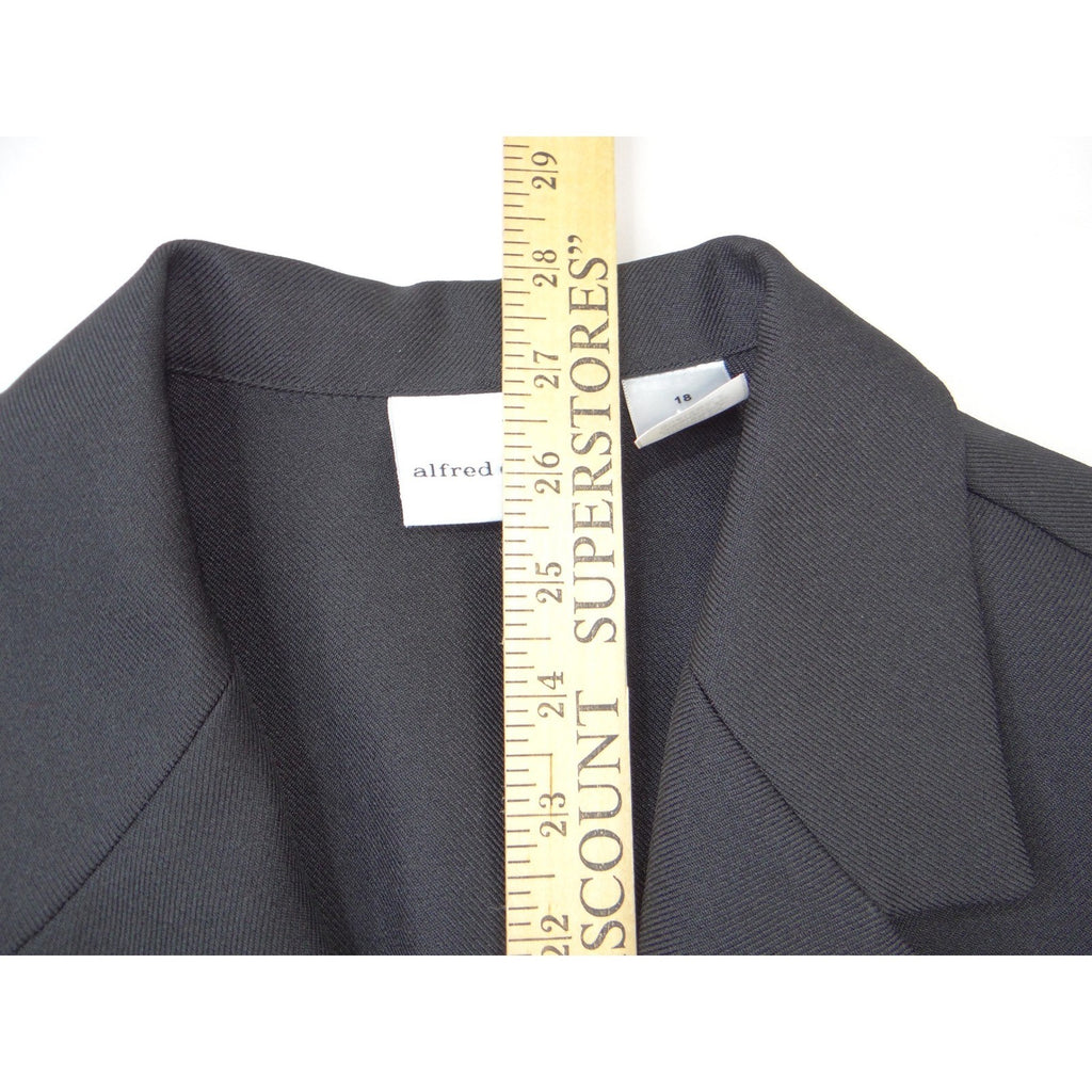 Alfred Dunner Womens Black Two Button Blazer Jacket Plus Size 18 Professional