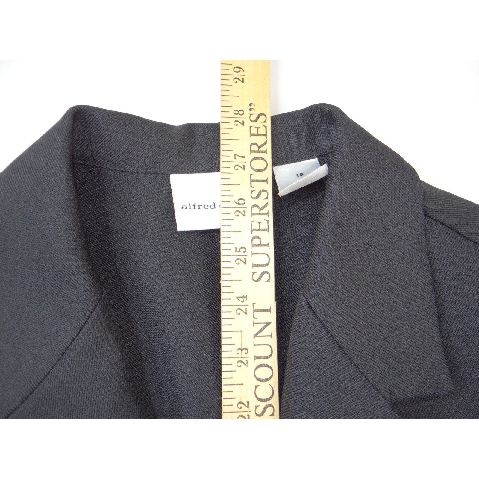 Alfred Dunner Womens Black Two Button Blazer Jacket Plus Size 18 Professional