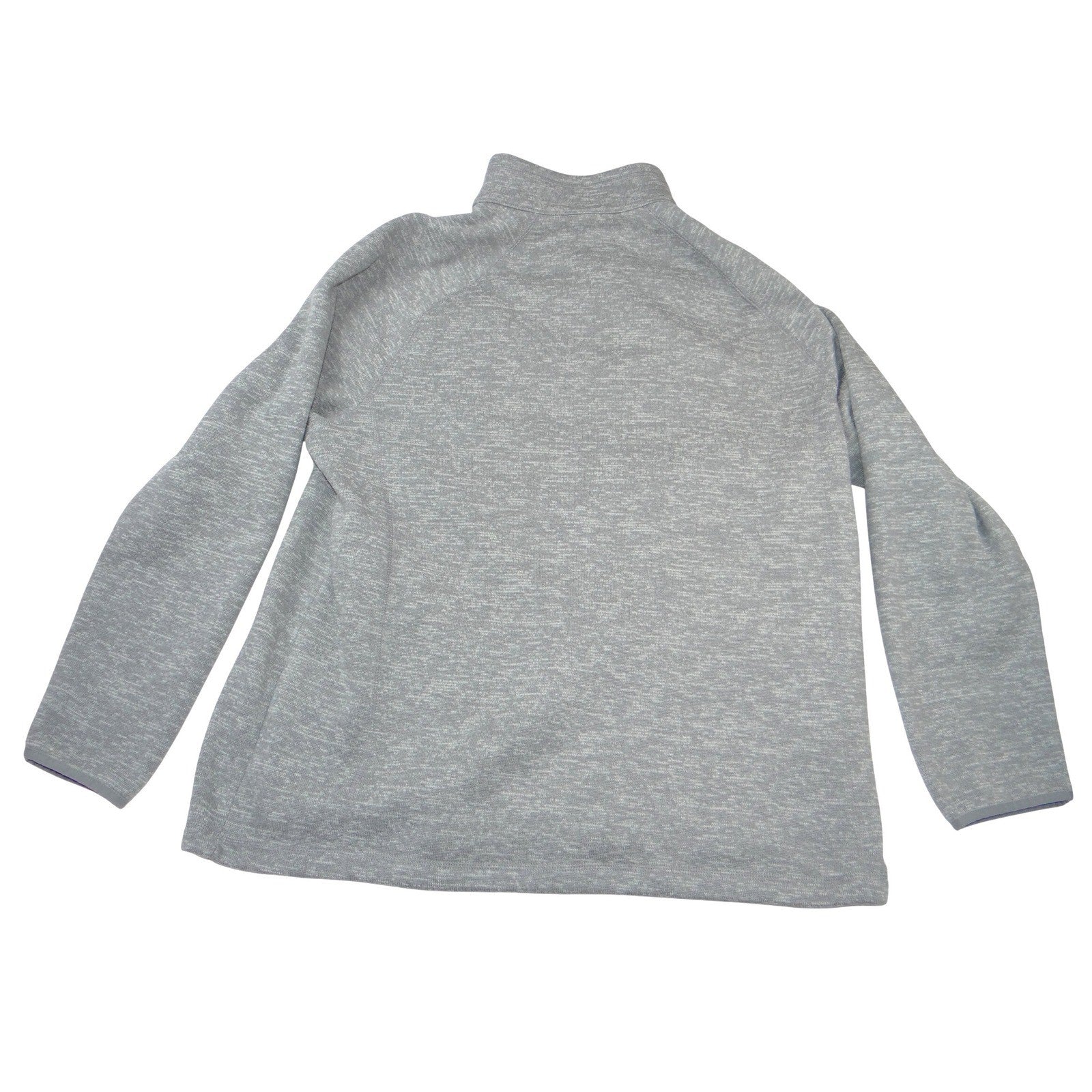 George Mens XL Gray Space Dye Full Zip Fleece Lined Jacket Mock Neck Outerwear