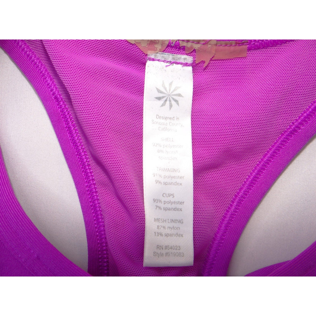 Athleta Womens Purple Racerback Workout Tank Top Built-in Bra Style 819383 Small