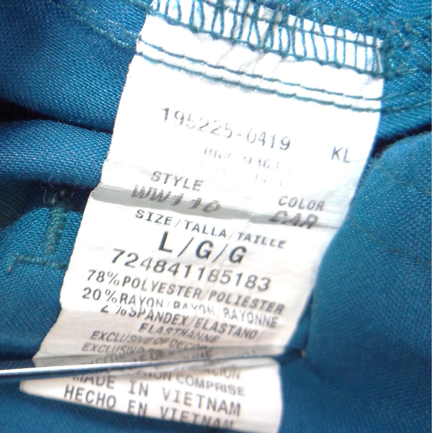 Cherokee Authentic Workwear Women Teal Blue Cargo Scrub Pants Large