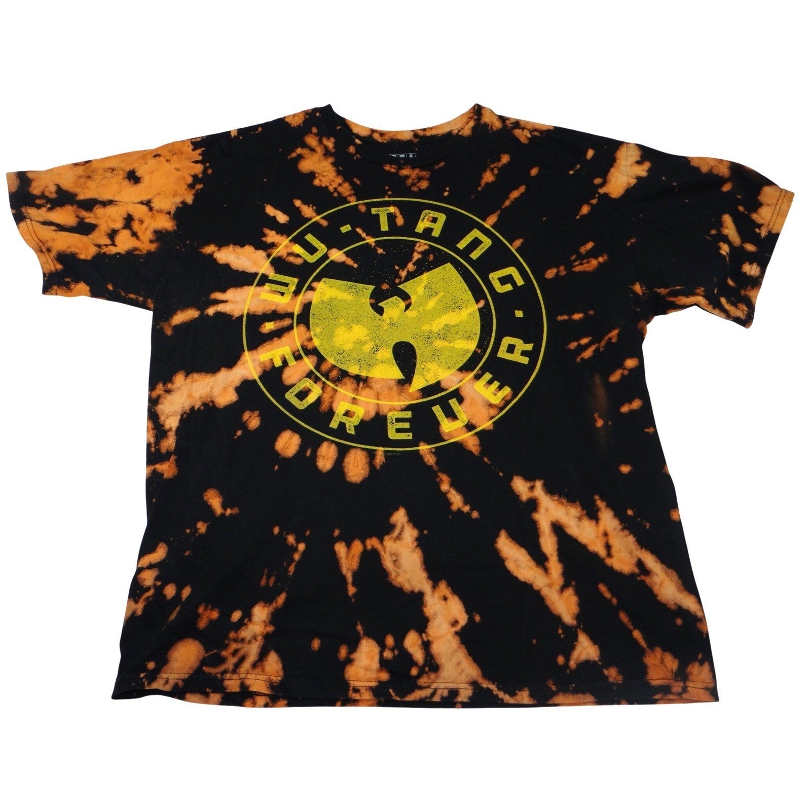 Wu Tang Forever Tie Dye Bleached Black T Shirt Mens Large FEA Merch