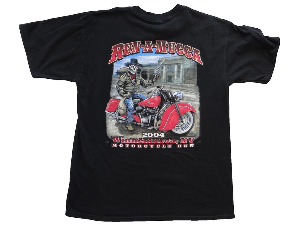 Run-A-Mucca 2004 Motorcycle Run Black Graphic T-Shirt