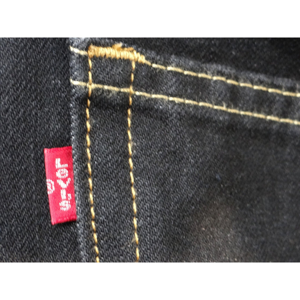 Altered Custom Levi Strauss 505 Mens Black Straight Fit Jeans Size 34x24