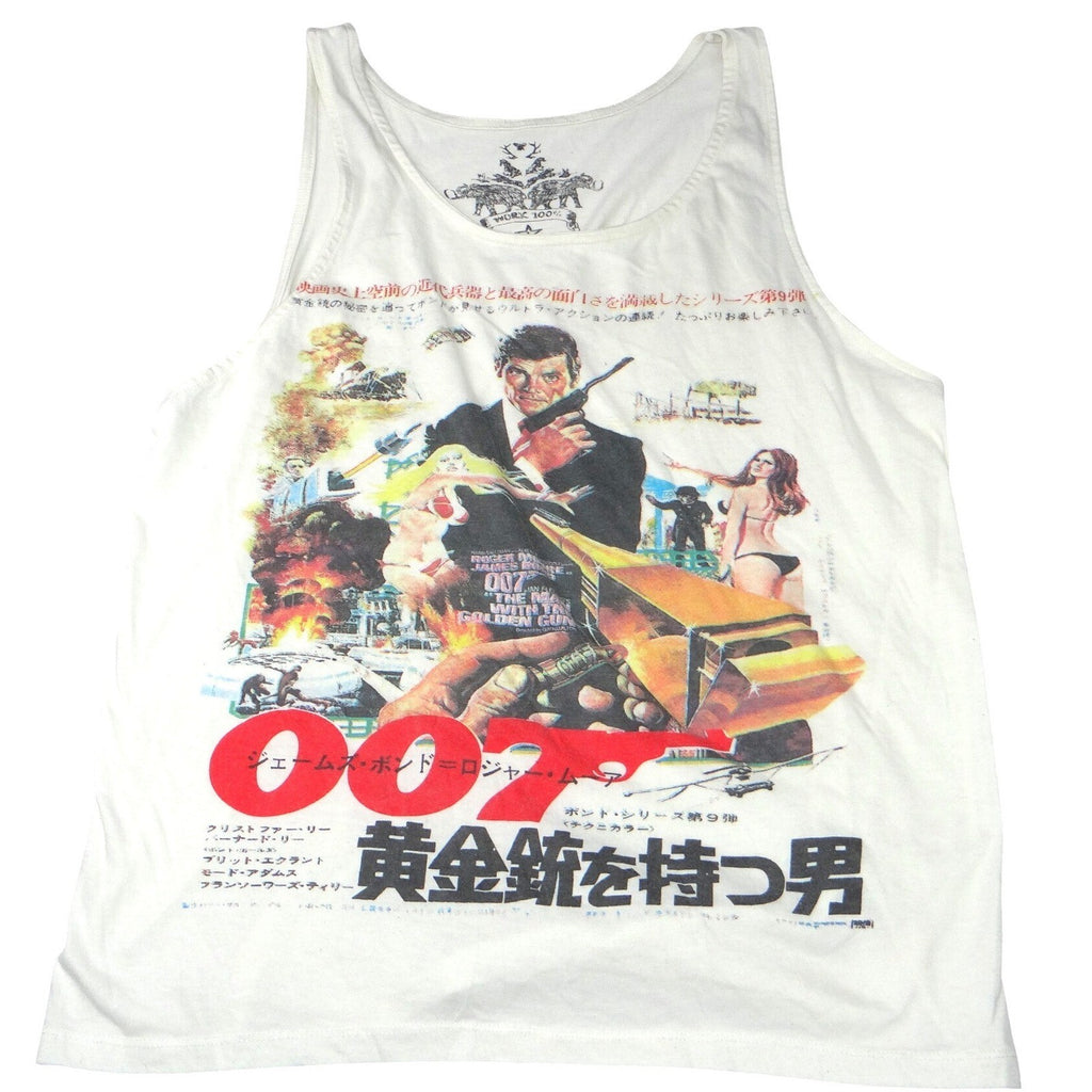 Mens 007 James Bond The Man With The Golden Gun Japanese Graphic Tank Top L