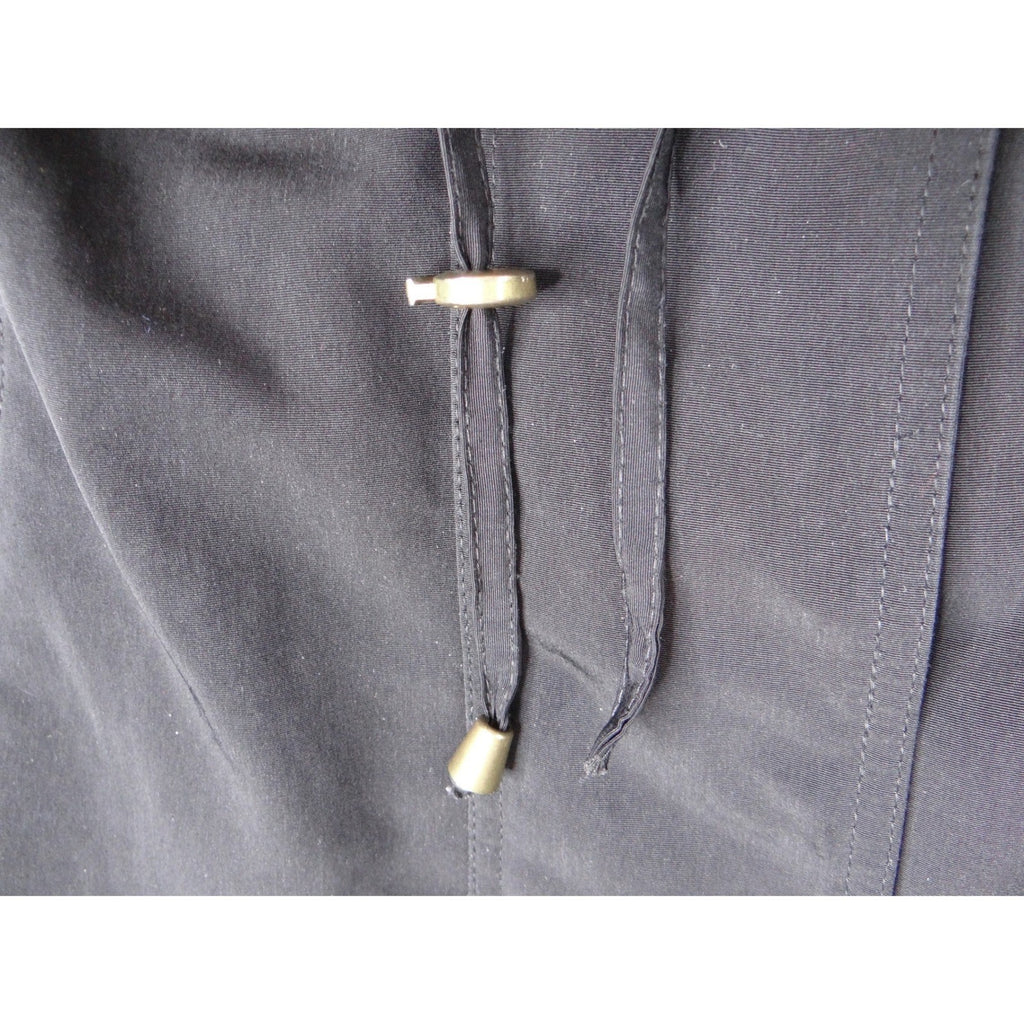 Giorgio Morandi Black Hooded Drawstring Parka Jacket Women's 1X