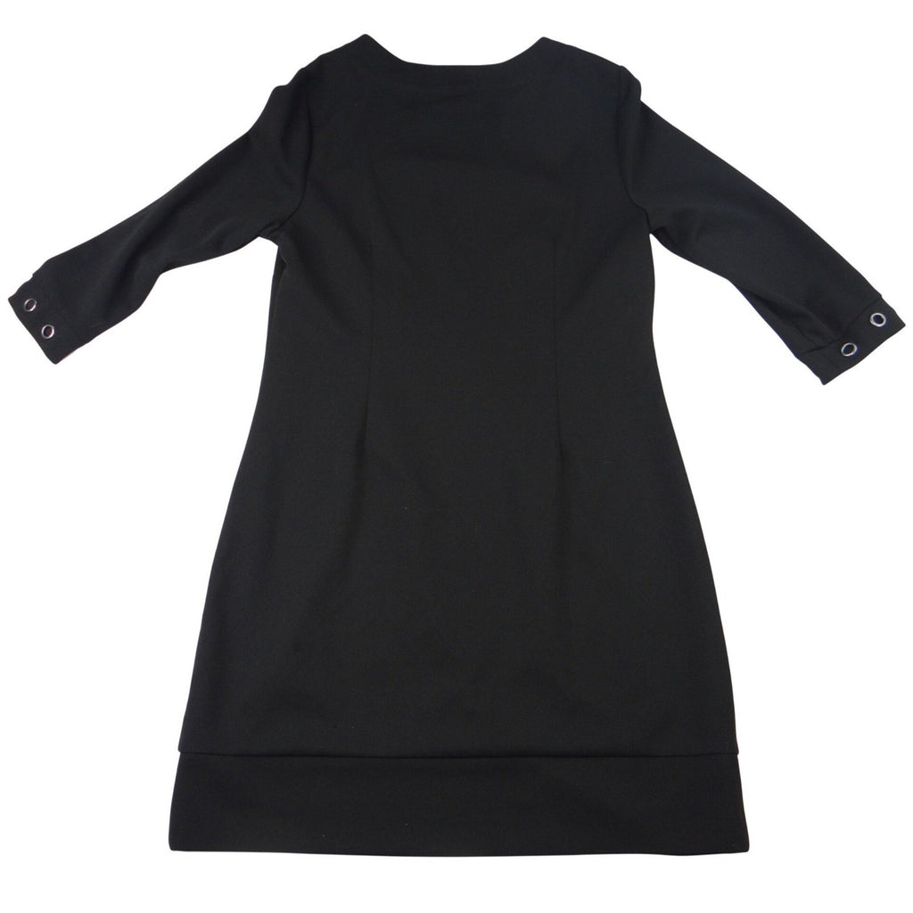 Charlie Paige Black Crew Neck Eyelet Detail 3/4 Sleeve Dress S P