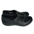 Clarks Black Leather Slip On Comfort Shoes Women's Size 8M