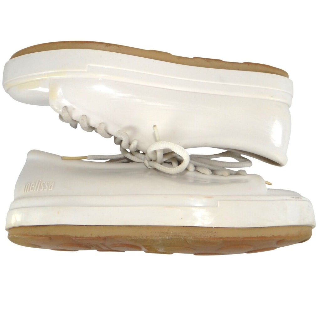 Melissa Be Women White Melflex PVC Platform Jelly Sneakers Lace Up Shoes
