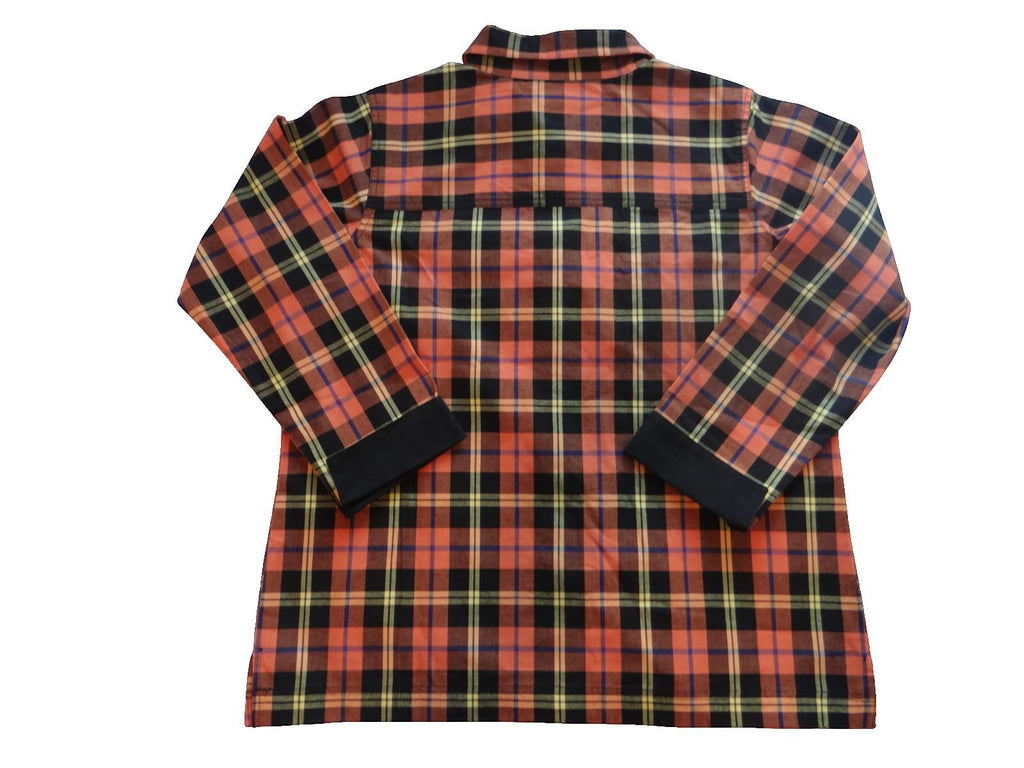 Women's Long Sleeve Plaid Button-Up Shirt with Rhinestone Spider Detail