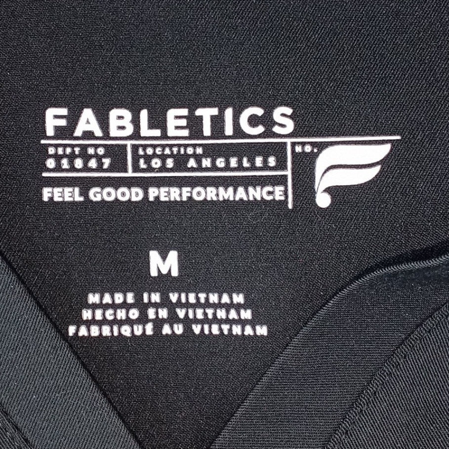 Fabletics Womens Black V-Neck Performance Scrub Top Uniform Size M